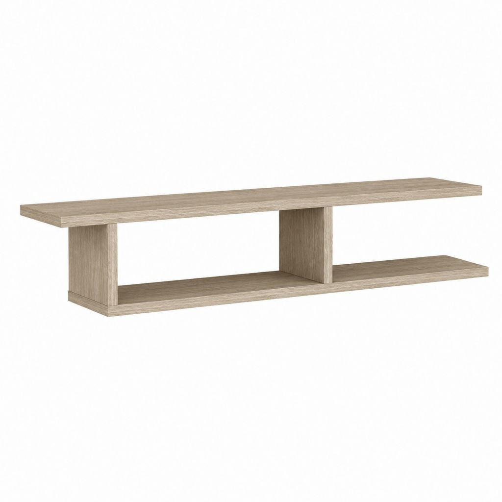 Étagère murale rectangulaire chêne clair en panneau de particules mélaminé 120 x 30 x 30 cm