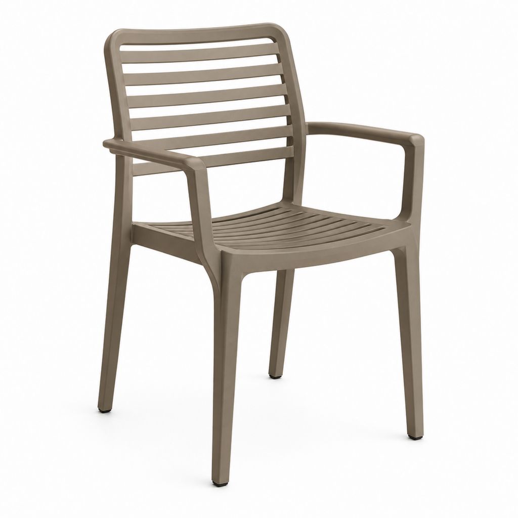 Fauteuil de jardin taupe en polypropylène injecté 54 x 55 x 82 cm