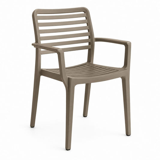 Fauteuil de jardin taupe en polypropylène injecté 54 x 55 x 82 cm