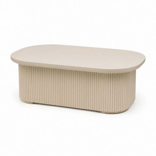 Table basse ovale beige en MDF 110 x 60 x 40 cm